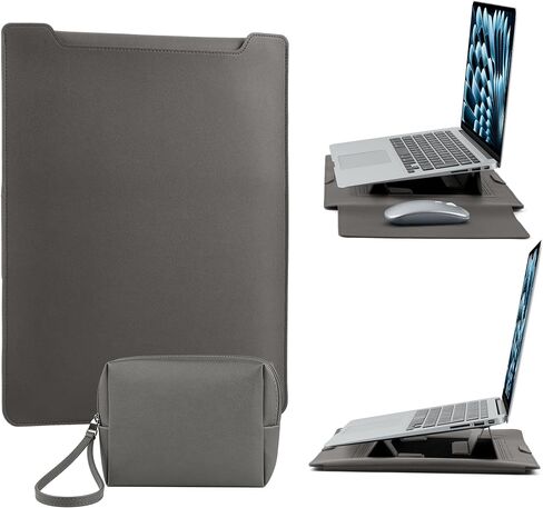 13-14 Inch Protective Laptop Sleeve Case with Stand Feature, for MacBook Pro 14 M5/M4/M3/M2/M1 2025-2021,MacBook Pro/Air 13" 13.3" Surface, HP Spectre X360, PU Leather Laptop Case (13"-14" Black) in Kuwait
