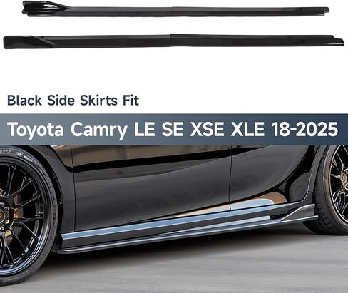 وصلة تنورة جانبية سوداء لامعة من Yofer V1 لسيارة Toyota Camry LE SE XSE XLE، متوافقة مع 2018-2025 in Kuwait