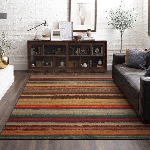 سجادة منطقة مخططة من Mohawk Home Avenue، مقاس 12.7 سم × 20.32 سم، متعددة الألوان in Kuwait