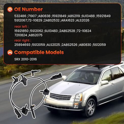 15921850 4 قطعة ABS عجلة السرعة مجسات الجبهة الخلفية عجلة ل SRX 2010-2016 ، 532486 ، 25894693 in Saudi Arabia