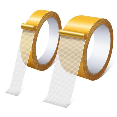 Double Sided Fabric Tape Heavy Duty, High Adhesive Strength Mesh Duct Tape, Strong Adhesive Template Tape, Double Sided Woodworking (2 Rolls 0.79"/2" X 33ft) in Kuwait
