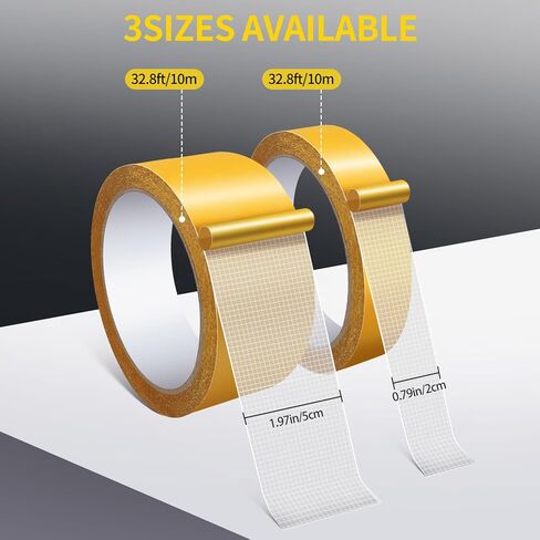 Double Sided Fabric Tape Heavy Duty, High Adhesive Strength Mesh Duct Tape, Strong Adhesive Template Tape, Double Sided Woodworking (2 Rolls 0.79"/2" X 33ft) in Kuwait