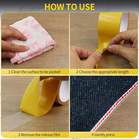 Double Sided Fabric Tape Heavy Duty, High Adhesive Strength Mesh Duct Tape, Strong Adhesive Template Tape, Double Sided Woodworking (2 Rolls 0.79"/2" X 33ft) in Kuwait