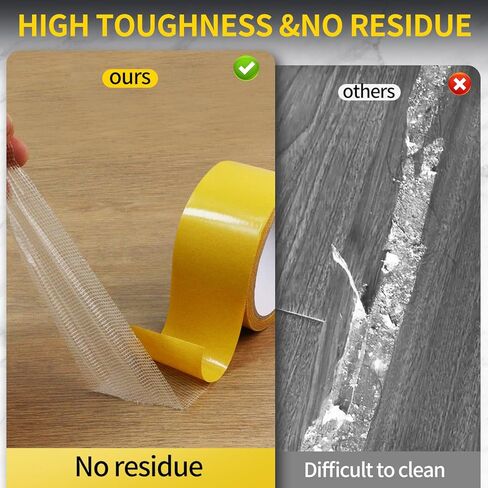 Double Sided Fabric Tape Heavy Duty, High Adhesive Strength Mesh Duct Tape, Strong Adhesive Template Tape, Double Sided Woodworking (2 Rolls 0.79"/2" X 33ft) in Kuwait