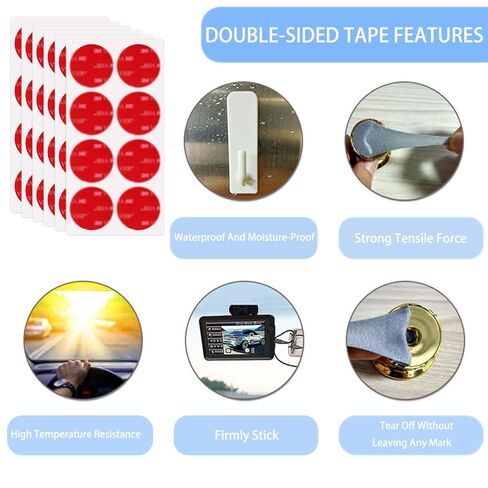 Round Double Sided Tape, Heavy Duty Mounting Tape 2in x 2in 40pcs, Double Sided Adhesive Pads, Removeable Foam Tape Strips for Automotive, Home, Office Decor in Saudi Arabia