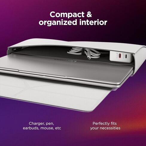 حقيبة Lenovo Yoga Tote لأجهزة الكمبيوتر المحمول بشاشة مقاس 14 بوصة، ومنظم متعدد الأقسام مع حامل قابل للتحويل، وغطاء حماية خفيف الوزن من البوليستر والألياف الدقيقة، صدف in Kuwait