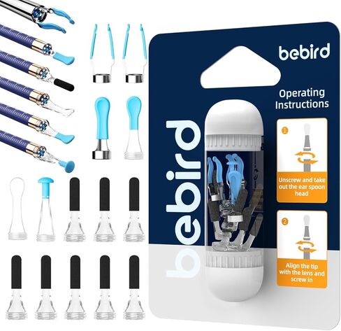 نصائح بديلة لكاميرا الأذن R1-12 قطعة من BEBIRD لتنظيف شمع الأذن الرطب/الجاف - مجموعة ملحقات ملاعق الأذن لـ Bebird R1 / T15 / R3 / W3 / X3 / M9 / D3Pro in Kuwait