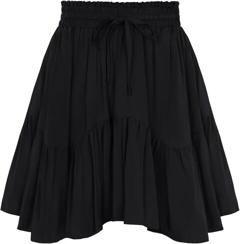 Scarlet Darkness Mini Skirt for Women Renaissance Boho High Waist Ruffle Flowy Skirts with Pockets in Saudi Arabia