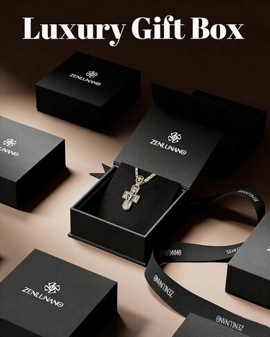 Orthodox Cross Necklace with Luxury Gift Box - High Detail Jesus&Saints Apostles Crucifix Pendant with Byzantine Chain, Antique Gold/Silver Tone, Religious Jewelry Gift in Saudi Arabia
