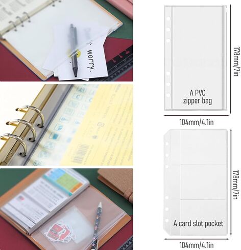 دفتر ملاحظات جلدي قابل لإعادة التعبئة مقاس A6، غلاف كلاسيكي مكون من 6 حلقات من جلد الحصان المجنون الأصلي مع 192 صفحة قابلة لإعادة التعبئة من ورق كرافت فارغ، جيب، للكتاب والدراسة والعمل اليومي، القهوة in Kuwait