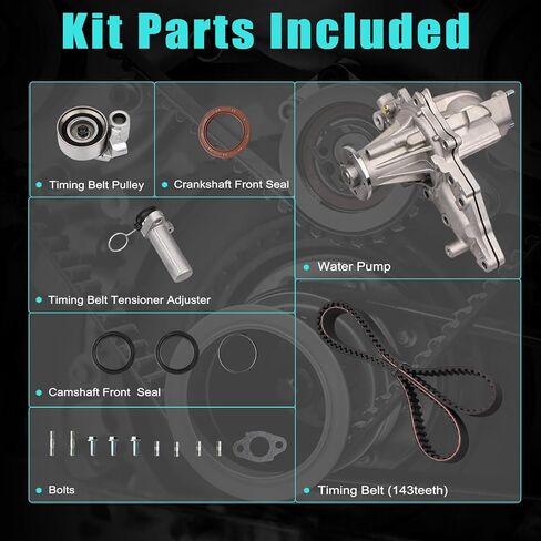 TKT-031 Engine Timing Belt Kit with Water Pump for Lexus GS300 1998-2005, for Lexus IS300 2001-2005 - 3.0L DOHC 2JZGE [Replace OE: TCKWP215 TKT031] in Saudi Arabia