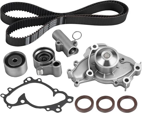 Engine Timing Belt Kit with Water Pump Compatible with Toyota Highlander Camry Sienna Solara 2001-2010,Fit for Lexus ES300 RX330 RX400h 3.0L 1MZFE/3.3L 3MZFE V6 DOHC 24V Replaces TKT-026 in Saudi Arabia