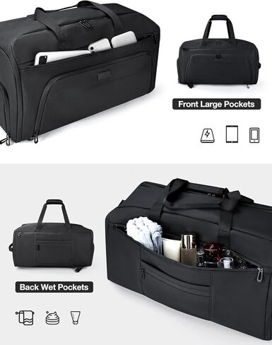 حقائب دفل الملابس من نوزيون للسفر، حقيبة ملابس قابلة للتحويل مع حجرة للأحذية، حقيبة بدلة سفر مقاومة للماء 3 في 1 مع حزام كتف للرجال والنساء in Kuwait