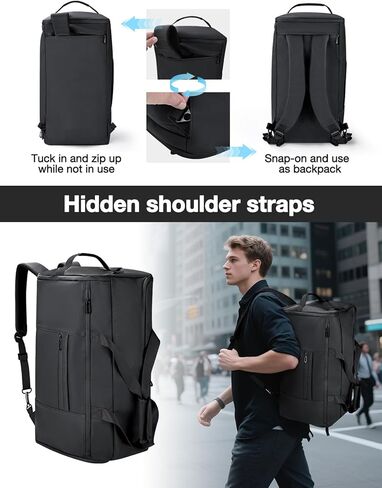 حقائب دفل الملابس من نوزيون للسفر، حقيبة ملابس قابلة للتحويل مع حجرة للأحذية، حقيبة بدلة سفر مقاومة للماء 3 في 1 مع حزام كتف للرجال والنساء in Kuwait