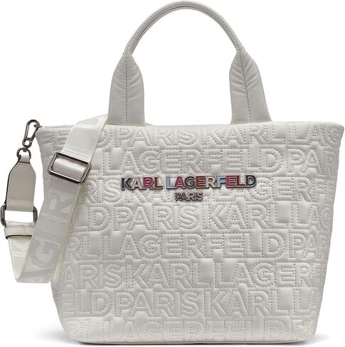 KARL LAGERFELD Paris Voyage Crossbody Tote Bag, Winter White Multi, One Size in Saudi Arabia