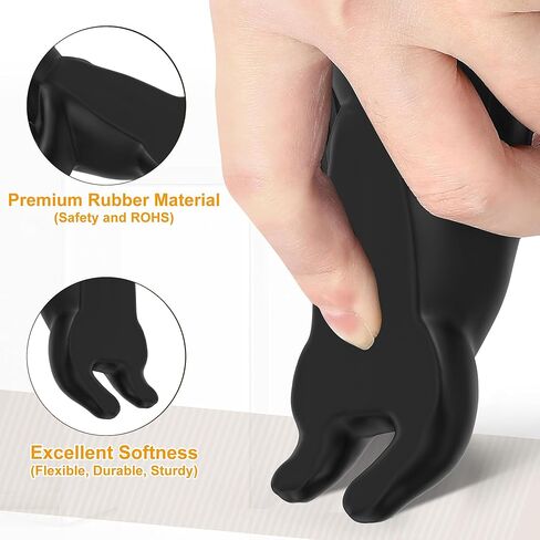 Crosize Cute Door Stoppers for Bottom of Door, Rubber Decorative Door Stops, Sturdy Wedge for Carpet, Tile, Concrete, Wood, Door Holder for Heavy Duty Door, Black 2 Pack in Saudi Arabia