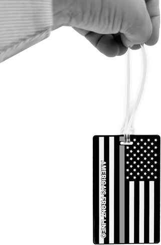 BL4-022 تصحيح الخط الرمادي الرفيع لعلامة معرف الأمتعة ذات العلم الأمريكي ضابط إصلاحي لحقيبة السفر in Kuwait