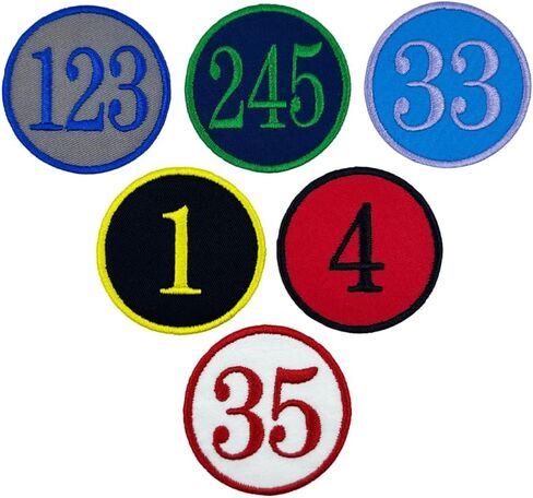 Custom Embroidered Round Number Patch -Iron On Or Sew On - Choose Your Numbers, Background Color, and Thread Color - for Hats, Jackets, Sports Bags, Backpacks and More(1 Patch) in Saudi Arabia