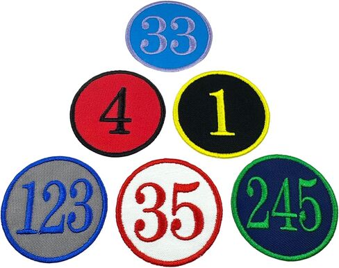Custom Embroidered Round Number Patch -Iron On Or Sew On - Choose Your Numbers, Background Color, and Thread Color - for Hats, Jackets, Sports Bags, Backpacks and More(1 Patch) in Saudi Arabia