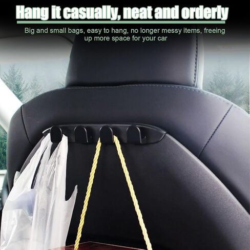 خطافات خلفية لمقعد السيارة، قطعتان من حامل منظم مسند رأس السيارة لحقائب الظهر، ملحقات داخلية متعددة الوظائف للسيارات، متوافقة مع الطراز 3/Y 2024 2023 2022 2021 in Saudi Arabia