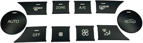 ملصق تزيين زر تكييف هواء السيارة الفضي لسخان التحكم في المناخ وزر المروحة متوافق مع مرسيدس بنز W204 2011-2014؛GLK X204 2013-2015 (المنطقة) in Kuwait