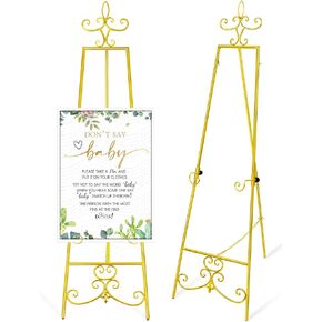 حامل حامل ذهبي مقاس 57 بوصة للعلامة، حامل عرض معدني شديد التحمل مع سلسلة قابلة للتعديل، حامل فني ديكور عتيق للعرض، حامل إطار الصورة للوحة ملصقات لافتة الترحيب بالزفاف in Kuwait