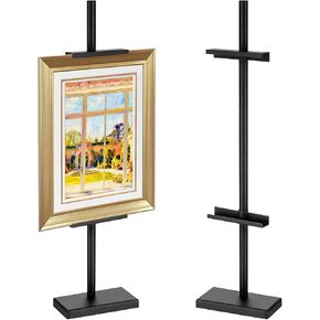 Adjustable Tabletop Stand for Frames, Stand Table Easels for Display Up to 28" H, Metal Picture Frame Holder Stands for Photo Picture Frame Artwork(Black) in Kuwait
