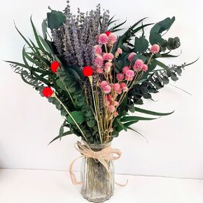 128 PCS Mix Dried Eucalyptus & Lavender Flowers Bundles for Shower, 17'' Natural Real Hanging Silver Dollar Eucalyptus Leaves Stems, Fragrance Fresh Plants Home Bathroom Decor in Saudi Arabia