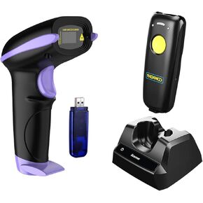 NADAMOO Bur3149 2D ماسح الباركود اللاسلكي مع قاعدة شحن + Bur3003 ماسح الباركود اللاسلكي طويل المدى in Kuwait