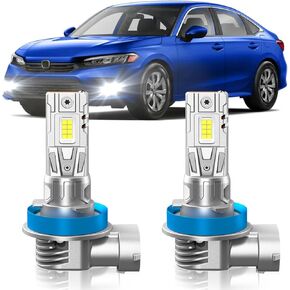 Fit for Honda Civic 2004-2022 Fog Light Bulbs or DRL, 6000K Cool White 700% Brightness, Real 1:1 Size Plug and Play, Pack of 2 in Kuwait