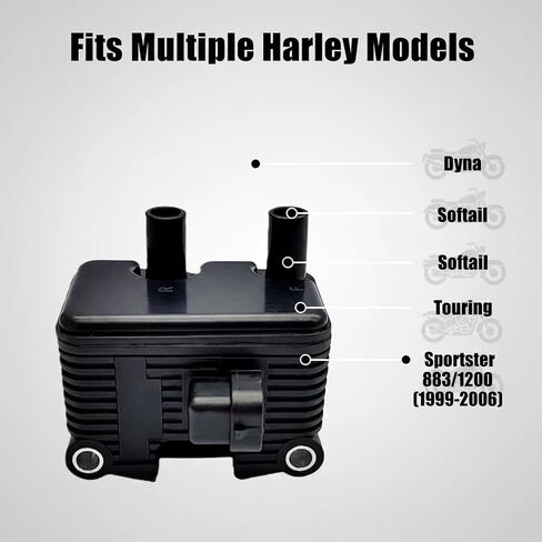 ملف إشعال 0.5 أوم لـ Harley1999-2006 Dyna/Softail/Touring/Sportster - يستبدل OEM 31655-99 و2102-0225 - يناسب موديلات FXD/FLT/FLST/FXST/883/1200 in Kuwait