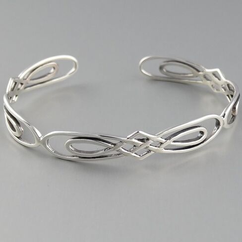 FashionJunkie4Life Sterling Silver Infinity Knot Cuff Bracelet | Celtic Style Adjustable Cuff Design | Adjustable Bracelet Gift for Women & Men in Saudi Arabia