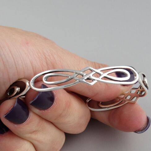 FashionJunkie4Life Sterling Silver Infinity Knot Cuff Bracelet | Celtic Style Adjustable Cuff Design | Adjustable Bracelet Gift for Women & Men in Saudi Arabia