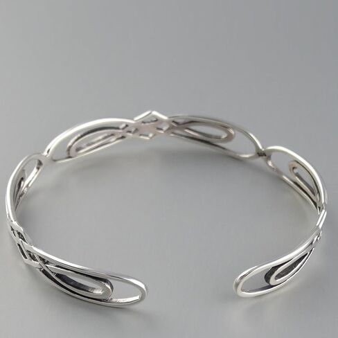 FashionJunkie4Life Sterling Silver Infinity Knot Cuff Bracelet | Celtic Style Adjustable Cuff Design | Adjustable Bracelet Gift for Women & Men in Saudi Arabia