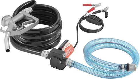 VEVOR 12V DC Fuel Transfer Pump, 5.3 GPM, Portable Electric Diesel Transfer Pump, with Auto Shut-Off Fuel Nozzle, Long Inlet & Outlet Hose, 1/10 HP for Gasoline, Kerosene, Diesel, Methanol Blends in Saudi Arabia