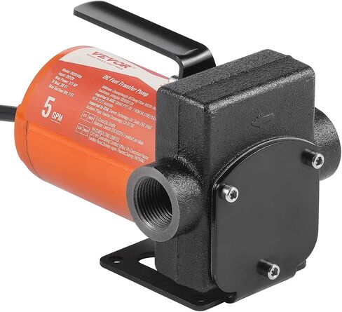 VEVOR 12V DC Fuel Transfer Pump, 5.3 GPM, Portable Electric Diesel Transfer Pump, with Auto Shut-Off Fuel Nozzle, Long Inlet & Outlet Hose, 1/10 HP for Gasoline, Kerosene, Diesel, Methanol Blends in Saudi Arabia