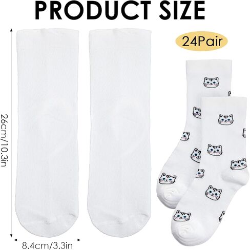 24 Pairs White Sublimation Socks, 10.3 Inch Blank Sublimation High Socks Printable Athletic Crew Sock for Men Women DIY Decoration in Saudi Arabia