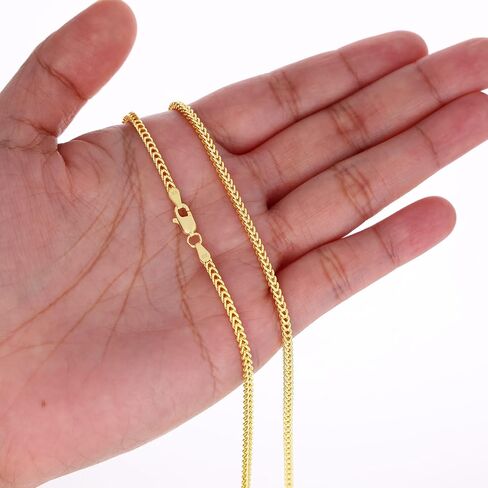 Nuragold 10k الذهب الأصفر الحقيقي فرانكو مربع 2.5 مللي متر صندوق سلسلة سلسلة القمح سوار (7 "-9") مجوهرات إيطالية للرجال والنساء in Saudi Arabia