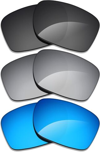 Alphax 3 Pair Polarized Replacement Lenses for Oakley Holbrook XXL Asian Fit OO9487F Sunglasses- Black+Titanium+Blue in Saudi Arabia