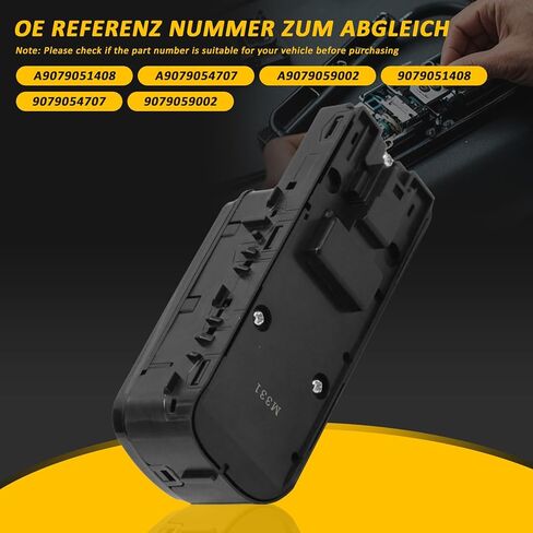 907 مفتاح نافذة الطاقة الرئيسي متوافق مع Mercedes-Benz Sprinter 1500 2500 3500 مفتاح النافذة الجانبية للسائق استبدال 9079051408 9079058902 in Kuwait
