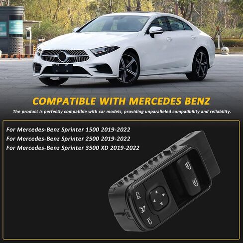 907 مفتاح نافذة الطاقة الرئيسي متوافق مع Mercedes-Benz Sprinter 1500 2500 3500 مفتاح النافذة الجانبية للسائق استبدال 9079051408 9079058902 in Kuwait