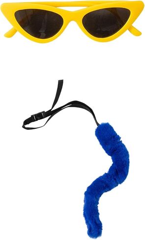 Blue Cat Costume for Women Halloween Accessories with Headband Tutu Skirt Glasses Fur Tail Buttons for Cosplay in Kuwait