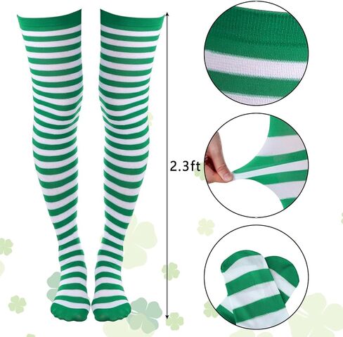 Sucrain St. Patrick's Day Costume Accessories Set Include Shamrock Headband Necklaces Striped Socks and Green Tutu Skirt for Women Irish Party Supplies in Saudi Arabia