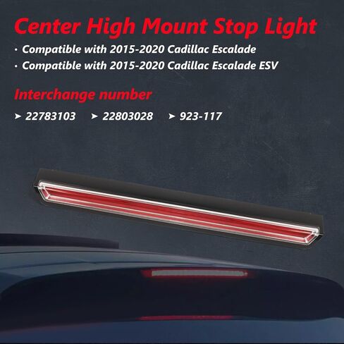 Huray Full LED 3rd Brake Light Fit for Cadillac Escalade/Escalade ESV 2015-2020 Rear Center High Mount Stop Light Third Brake Lamp Replacement for 22803028 923-117 in Saudi Arabia
