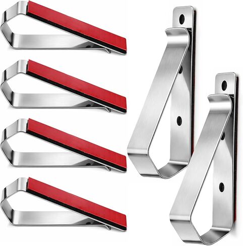 6 pcs Sun Visor Clips with Adhesive DIY Stainless Steel Mounting Kit Garage Door Remote Visor Clip for Custom Displays Car Home Office Replacement in Saudi Arabia