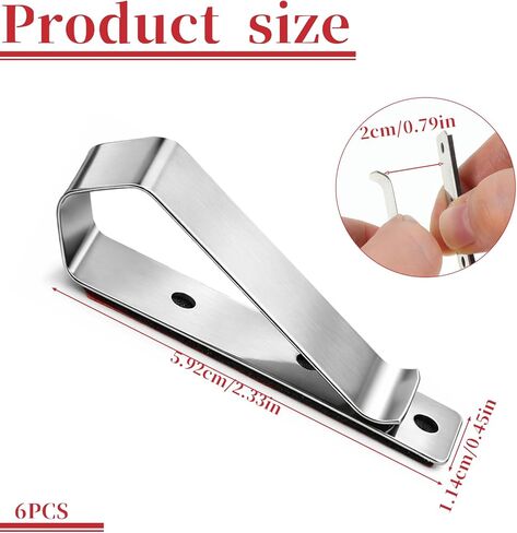 6 pcs Sun Visor Clips with Adhesive DIY Stainless Steel Mounting Kit Garage Door Remote Visor Clip for Custom Displays Car Home Office Replacement in Saudi Arabia