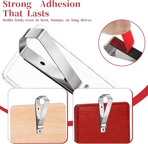 6 pcs Sun Visor Clips with Adhesive DIY Stainless Steel Mounting Kit Garage Door Remote Visor Clip for Custom Displays Car Home Office Replacement in Saudi Arabia