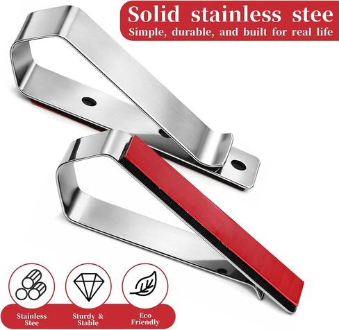 6 pcs Sun Visor Clips with Adhesive DIY Stainless Steel Mounting Kit Garage Door Remote Visor Clip for Custom Displays Car Home Office Replacement in Saudi Arabia