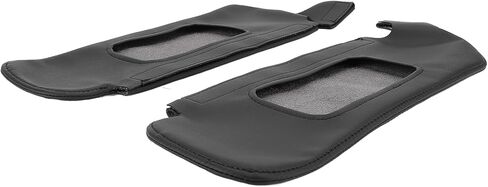 FILFEEL 2Pcs Car Sun Visor Cover, PU Leather Stylish Look Scratch Sun Visor Protector Cover for 1994 to 2004, Easy Installation with Fastener (Black) in Saudi Arabia