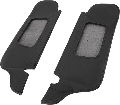 FILFEEL 2Pcs Car Sun Visor Cover, PU Leather Stylish Look Scratch Sun Visor Protector Cover for 1994 to 2004, Easy Installation with Fastener (Black) in Saudi Arabia